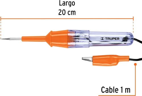 Vista 3 de TRUPER PROCO-20 Probadores de circuito CC de 8 pulgadas con abrazadera de 3.3 pies (3.3 ft)