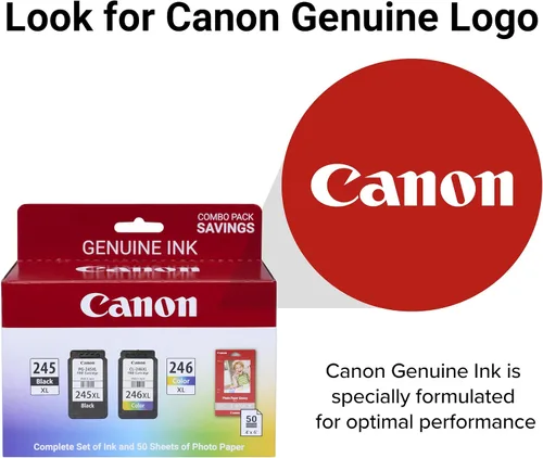 Vista 5 de Canon PG-245 XL / CL-246 XL - Paquete económico de tinta auténtica (2 cartuchos) con papel fotográfico de 50 hojas, compatible con iP2820
