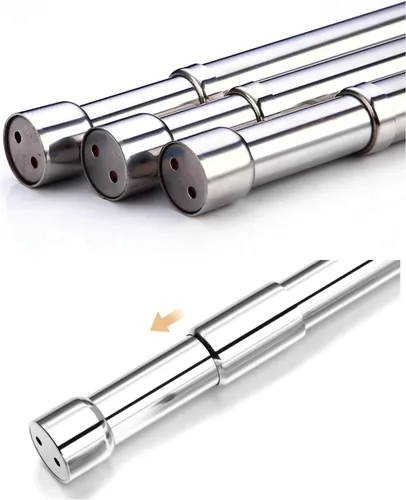 Vista 5 de Barra de armario ajustable resistente Autuwintor Extensor de barra de armario colgante con soportes 16-26 pulgadas, acero inoxidable, plata