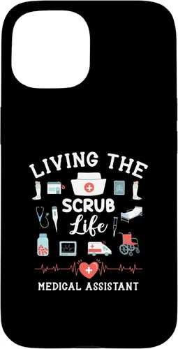 Vista 6 de Carcasa para iPhone 16 Living The Scrub Life Medical Assistant Nurse
