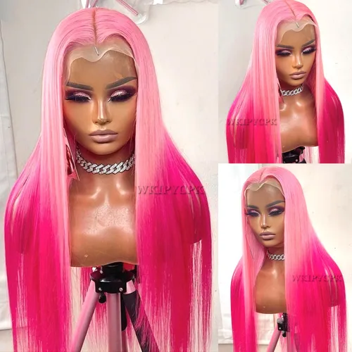 Vista 17 de Peluca con encaje frontal rubia ceniza, de 22 pulgadas de largo cabello sintético lacio, línea capilar prerasgueada, fácil de instalar, ligera