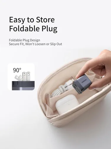 Vista 4 de UGREEN Nexode Air - Bloque de cargador USB C de 45 W, carga rápida Ultra Gris