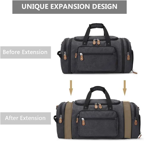 Vista 5 de Gonex Bolsa de lona para viaje de 50 L Compartimento gris oscuro para zapatos