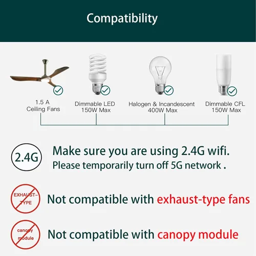 Vista 6 de Humpptom Control remoto universal para ventilador de techo, interruptor de pared UC9050T, UC9050T, control remoto de pared compatible con Hampton