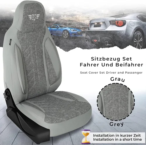 Vista 6 de BREMER SITZBEZÜGE Fundas de asiento personalizadas para VW Touran 2 PLKT208 PLKT208 - Gris