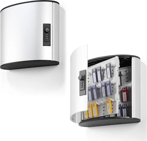 Vista 6 de Durable Caja de seguridad para llaves 18 – Armario de pared con cerradura de combinación para hasta 18 llaves de clip – Bloquea las llaves