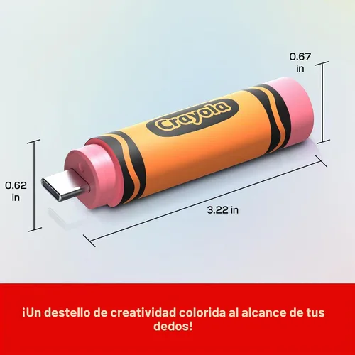 Vista 7 de SANDISK Unidad flash Crayola USB-C de 128 GB, Mango Tango, velocidades de lectura de hasta 300 MB/s, USB 3.2 Gen 1, USB tipo C, unidad