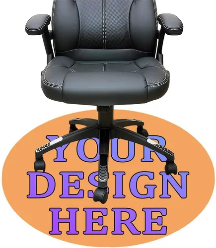 Vista 114 de Tapete redondo personalizado para silla de escritorio de oficina, diseño de tu propio logotipo de foto, texto, alfombrillas circulares