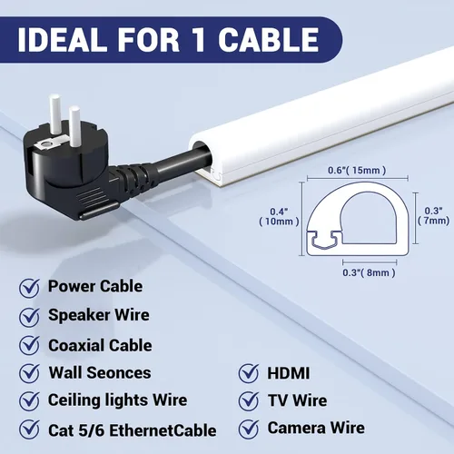 Vista 2 de Ocultador de cable de pared, oculto de cable flexible, ocultador de alambre de silicona autoadhesivo Aplicable a televisores para el hogar