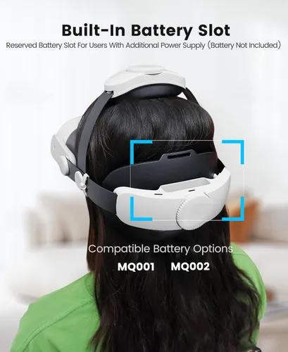 Vista 7 de Kawaye Correa para la cabeza Meta Quest 3SQuest 2Quest 3, doble perilla ajustable Elite correa de repuesto, correa para auriculares VR con dos