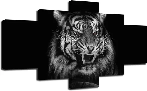 Vista 15 de Arte de pared inspirador de león en blanco y negro para decoración de pared, impresión en lienzo, citas motivacionales, pósters, pintura enmarcada