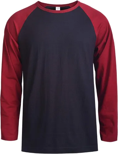 Vista 15 de TOP PRO Camiseta de béisbol de algodón raglán de manga larga para hombre