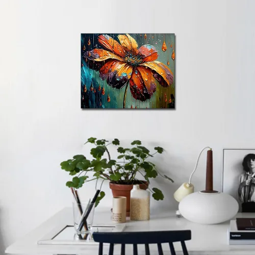 Vista 4 de TUMOVO Pintura de flores por números, pintura al óleo abstracción para adultos y niños, pintura por números, plantas por números con pinceles