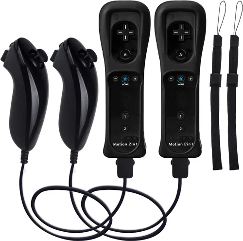 Vista 9 de Motion Plus Wii Controllers 2Packs with Nunchucks, Wii Remote Controllers Compatible for wii and Wii U with Built in Motion Plus
