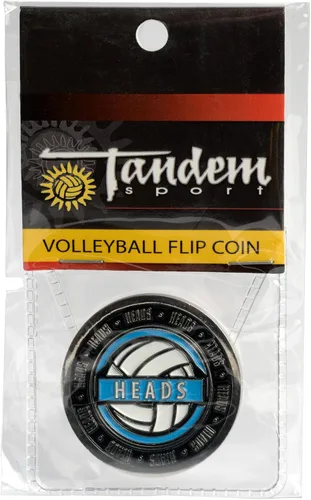 Vista 4 de Tandem Sport Moneda de voleibol Flip - Moneda deportiva con cabezas y colas para lanzamiento de monedas, equipo de árbitro de voleibol - Incluye 1