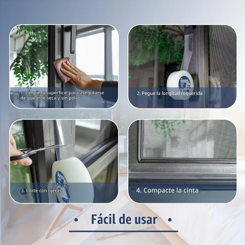 Vista 6 de Breliter Cinta adhesiva transparente para ventanas de alta resistencia - Cinta adhesiva transparente para ventanas para invierno y aislamiento