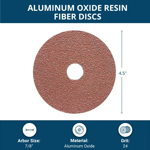 Vista 4 de Benchmark Abrasives Discos de lijado de fibra de resina de óxido de aluminio de 4-1/2 pulgadas para metales, madera, fibra de vidrio cenador de 7/8