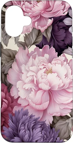 Vista 22 de Elegant Blush Pink And Purple Vintage Floral Rose And Peony Case for iPhone 16