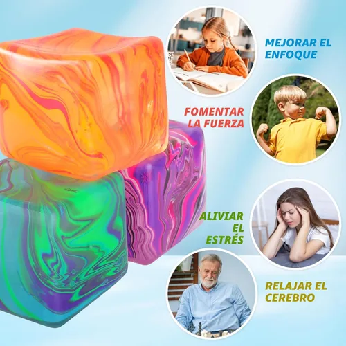 Vista 2 de Juguetes Fidget Cubo Blando Antiestrés, Pelotas Antiestrés para Niños y Adultos Juguetes Blandos Alivio del Estrés, Pelotas de Azúcar de Cubo Blando