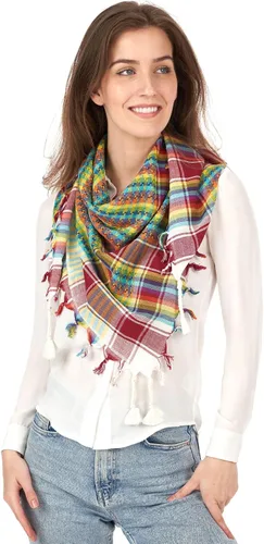 Vista 84 de LOVARZI Shemagh Cottons Arab Keffiyeh - Bufanda militar táctica para cabeza y cuello