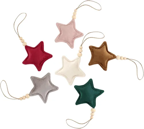 Vista 7 de Adornos para Árbol de Navidad, 6 Piezas de Adornos Colgantes de Terciopelo en Forma de Corazón para Navidad, Año Nuevo, Adornos para Fiestas