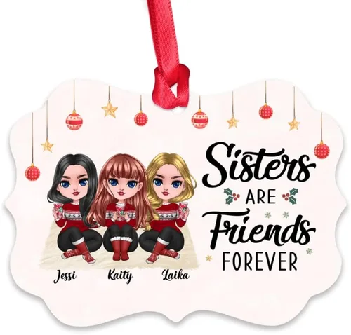 Vista 18 de Gossby Adorno de Navidad personalizado para mujeres, regalo de amistad de Navidad personalizado para mujeres con nombre, regalo de Navidad