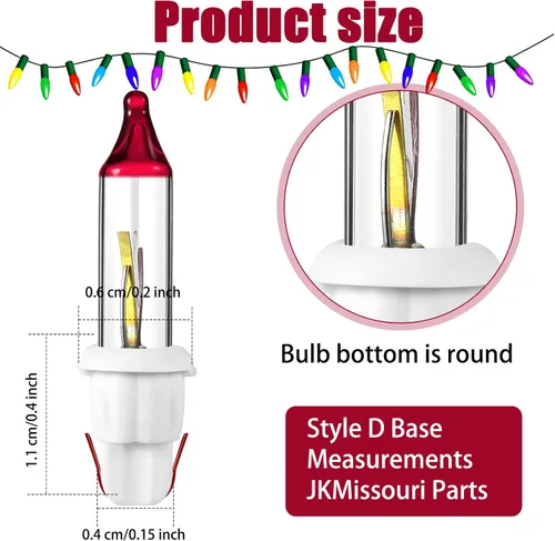 Vista 2 de Ganeen Bombillas de Reemplazo Navideñas Mini Bombillas Incandescentes de 3.5V Transparentes Intermitentes con Base para Luces