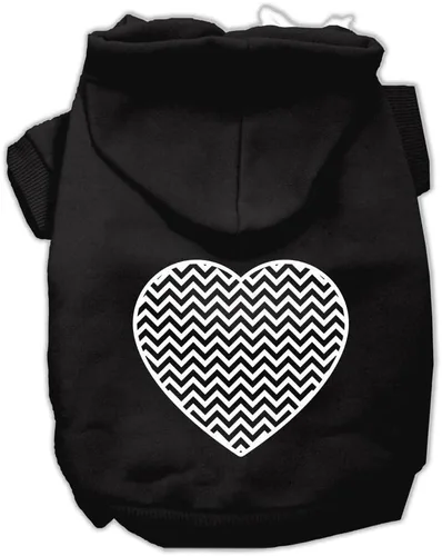 Vista 2 de Pet Dog & Cat - Sudadera con capucha serigrafiada, "Chevron Heart", color azul bebé, LG (10-14 libras)