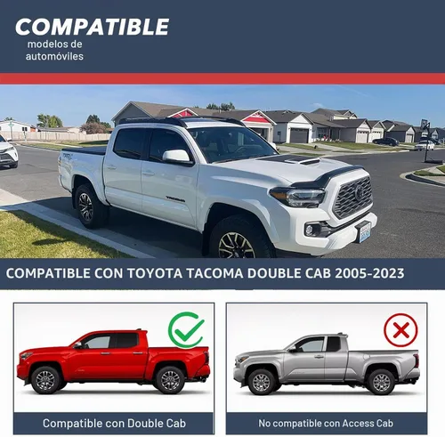 Vista 2 de ANTS PART Barras transversales para Toyota Tacoma 2005-2023 doble cabina 4 puertas Crew Cab Pickup, Not for Access Cab, Aluminum Crossbar, 165