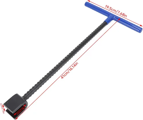 Vista 6 de Garosa Llave de acero para medidor de agua, llave multifunción con mango en T, herramienta de utilidad de 4 vías para válvulas, grifos, contención