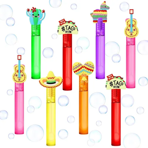 Vista 9 de AMFZON 25 piezas de varitas de burbujas con forma de bloques de construcción para fiestas infantiles, juguetes de varitas de burbujas mini