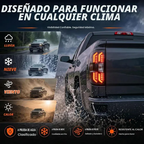 Vista 8 de WOLFSTORM Conjunto de luz trasera Compatible con 2014-2018 Chevy Silverado 1500 y 2015-2018 Chevy Silverado 2500/3500HD, No es compatible con Lente