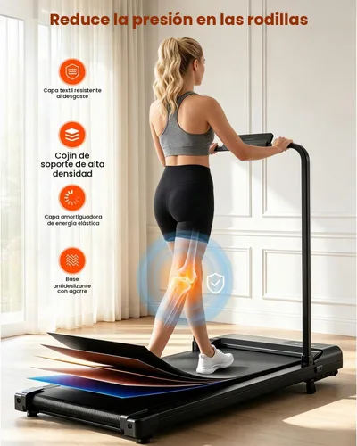 Vista 5 de Walking Pad Treadmill with Incline and Handle Bar for Home Office