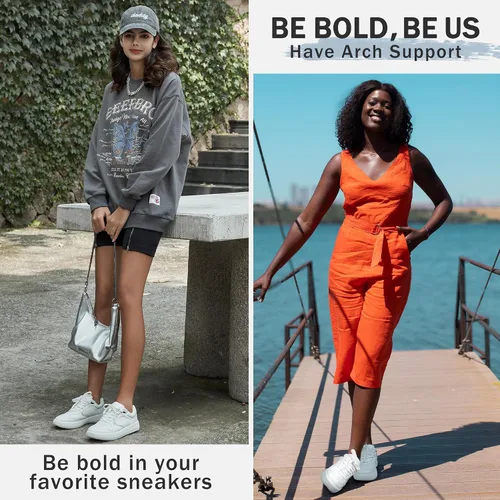 Vista 2 de Vepose 8001 - Tenis de moda para mujer, con cordones y soporte para el arco, zapatos de vestir para mujer