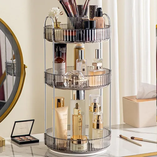 Vista 13 de Aveniee Organizador de maquillaje giratorio de 360 grados para tocador, organizadores de baño mejorados para perfume y cuidado de la piel