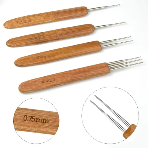 Vista 3 de tiggell - Ganchos de ganchillo para cabello, agujas de ganchillo