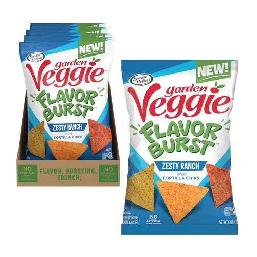 Vista 13 de Sensible Portions Garden Veggie Flavor Burst Tortilla Chips, Nacho, 6 onzas (paquete de 6)