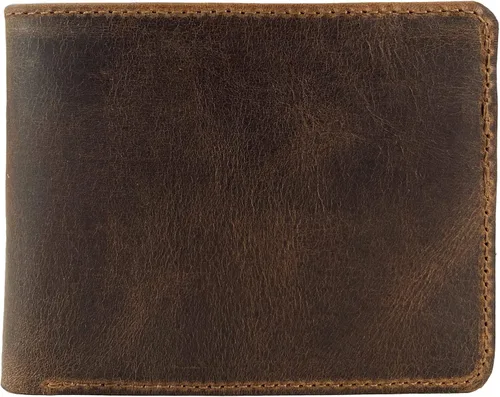 Vista 2 de Hide & Drink, Billetera plegable hecha a mano de cuero de grano completo, delgada, compacta, delgada para bolsillo o bolsa, almacena dinero