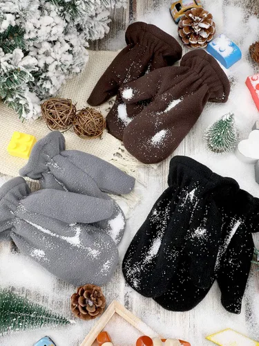 Vista 7 de SATINIOR - Guantes de forro polar para niños (3 pares)