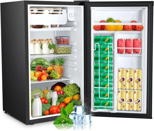 Vista 13 de Electactic Refrigerador compacto de 2.56 pies cúbicos con puerta individual reversible, NEGRO