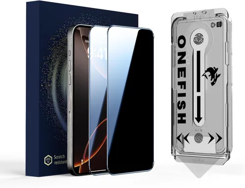 Vista 17 de OneFish Protector de pantalla de vidrio templado de borde completo para iPhone 11 Pro/XS/X de 5.8 pulgadas, paquete de 2 refuerzos de bordes, HD