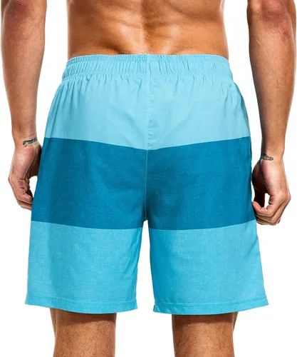 Vista 3 de HODOSPORTS Mens Swimsuit Trunks 7" Quick-Dry Swim Shorts with Compression Liner and Zipper Pockets