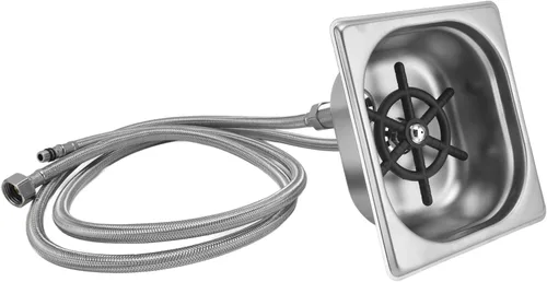 Vista 10 de Acero inoxidable Enjuagador de vidrio Copa Lavadora Limpiador automático para Bar Pub Hotel (negro)