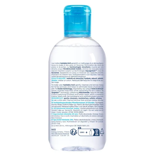 Vista 2 de Bioderma - Agua micelar Hydrabio H2O - Limpiador facial y desmaquillante - Agua limpiadora micelar para pieles sensibles deshidratadas