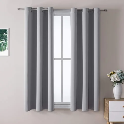Vista 43 de ChrisDowa - Cortinas cortas para ventana de 40 pulgadas para dormitorio - Cortinas cortas con ojales y aislamiento térmico para oscurecer