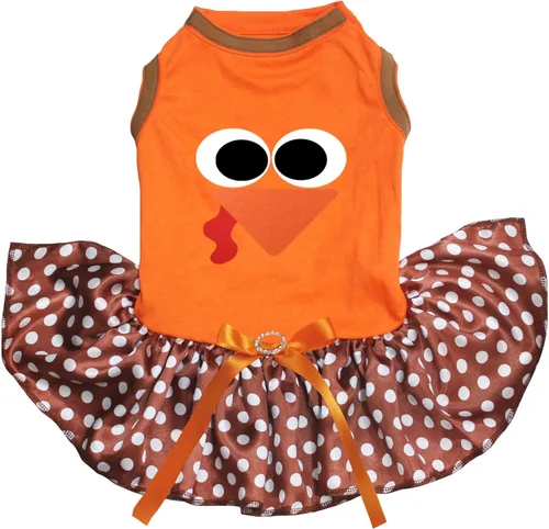 Vista 10 de Petitebella Vestido de cachorro con cara de pavo (marrón/pavo bebé, talla XS)