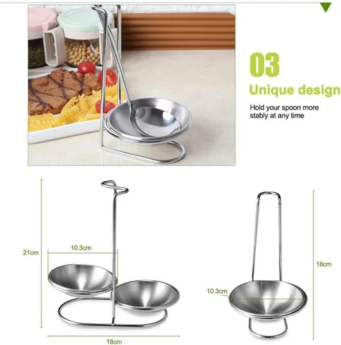 Vista 6 de Soporte para cucharas de sopa de acero inoxidable para ahorrar verticales o hotpot restaurante, bufé, restaurante de comida rápida, herramienta