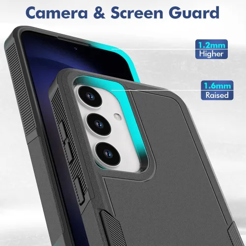 Vista 4 de Funda para Samsung Galaxy S25: funda protectora de doble capa resistente para teléfono celular, a prueba de golpes, con protector de pantalla