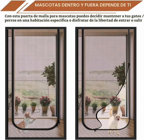 Vista 5 de Dixutzi Puerta mosquitera reforzada para gatos que se adapta a puertas de 30 x 80 pulgadas, puerta mosquitera resistente a prueba de mascotas