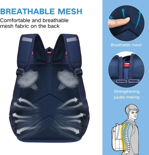 Vista 4 de HCKERGMZJY Mochila infantil para niños primaria jardín de infantes preescolar mochila multifuncional linda gran capacidad, Azul, Bolso de hombro